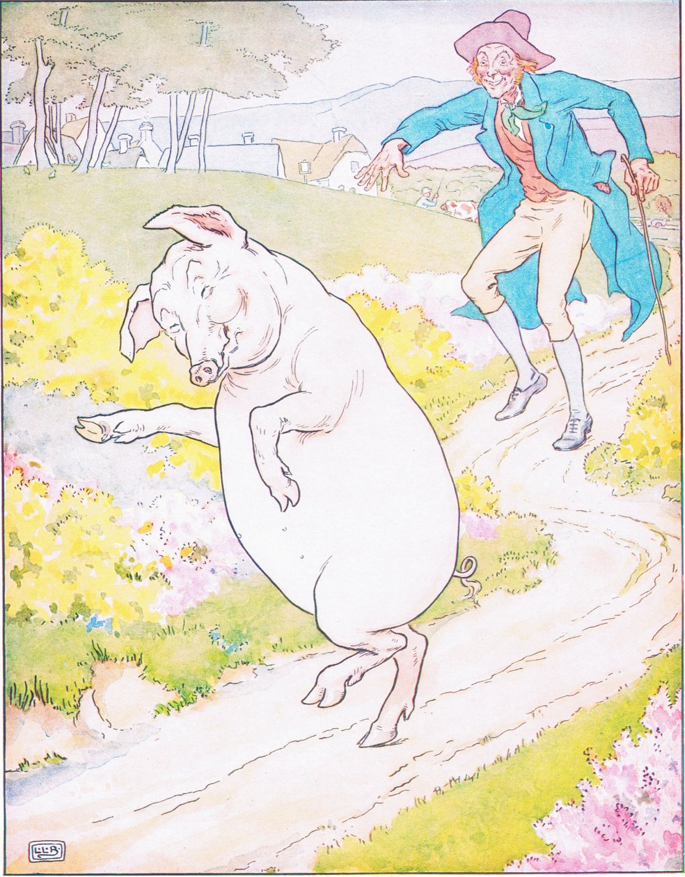 Para comercializar, para comercializar, para comprar um porco gordo (cor litho) de Leonard Leslie Brooke
