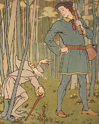Conhecemos um Velhinho. Ilustração de The Golden Goose de Leonard Leslie Brooke