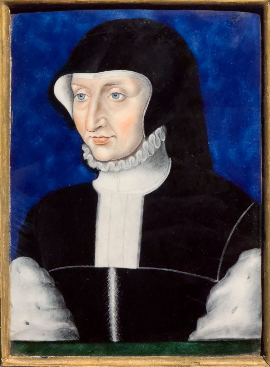 Antoinette de Bourbon, cerca de 1567 (Esmalte policromado sobre cobre)Écouen, musée national de la Renaissance de Leonard Limosin