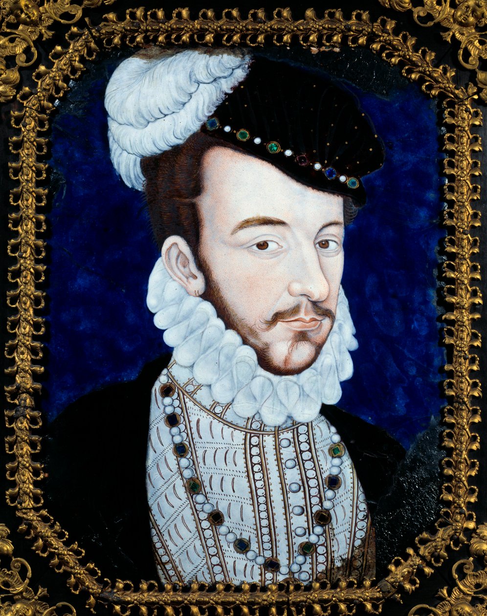 Retrato de Carlos IX, Rei de França (1550-1574). Pintura de Leonard Limosin (1505-1577) de Leonard Limosin
