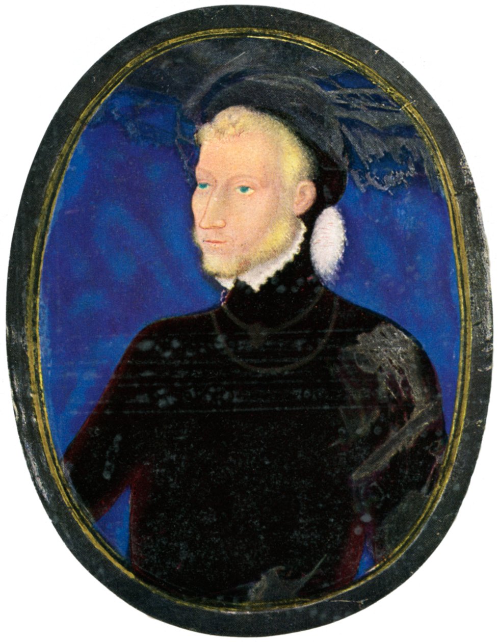 Retrato de um homem, esmalte, pintado em cobre, século XVI, 1931 de Leonard Limosin