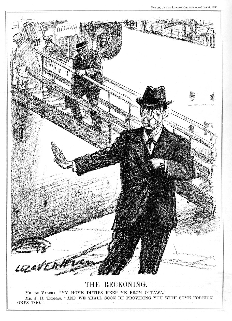 Eamon De Valera recusando a oportunidade de participar da Conferência de Ottawa, 1932 de Leonard Raven Hill