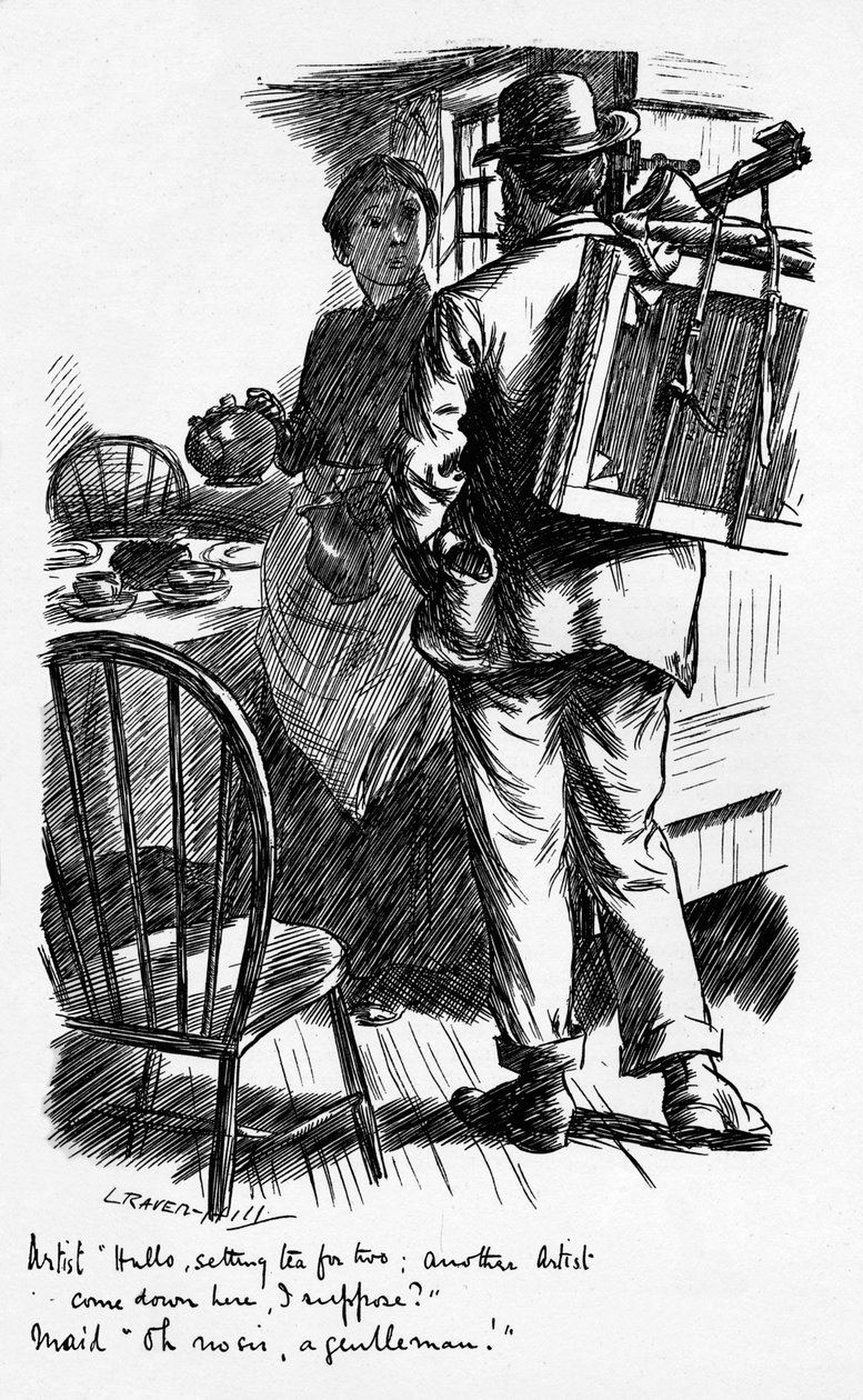 Oh não senhor A Genlteman, c1899 de Leonard Raven Hill