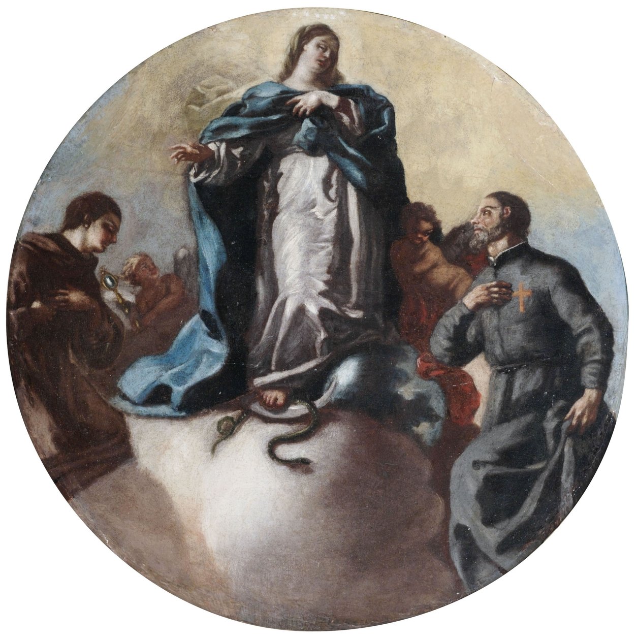 A Virgem Imaculada com Santo Antônio e São Camilo de Lellis de Leonardo Antonio Olivieri