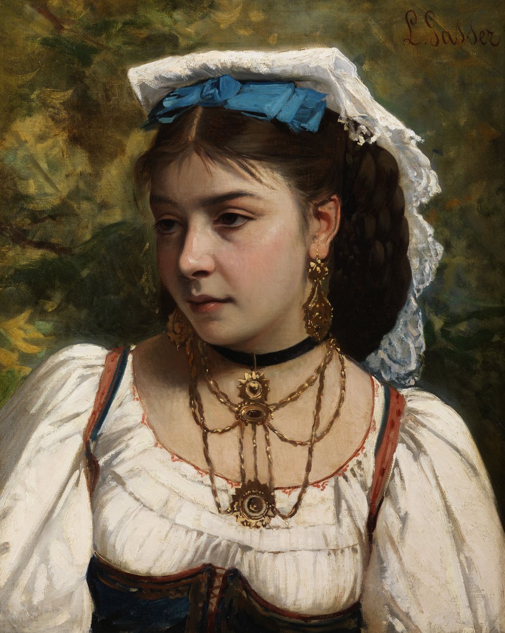 Retrato, de, um, jovem, italiano, mulher de Leonardo Gasser