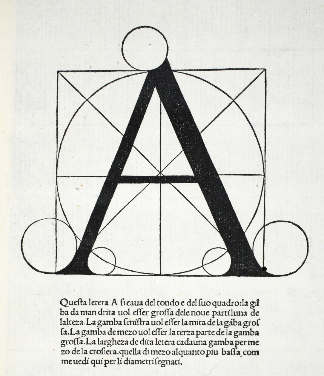 A, ilustração de &39;Divina Proportione&39; de Luca Pacioli (c.1445-1517), originalmente pub. Veneza, 1509 de Leonardo da Vinci