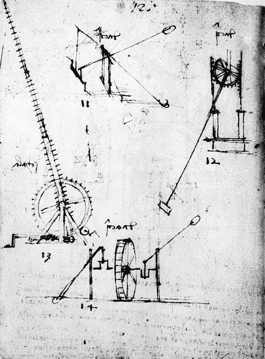 Uma página do Codex Forster, 1480s-1494 de Leonardo da Vinci