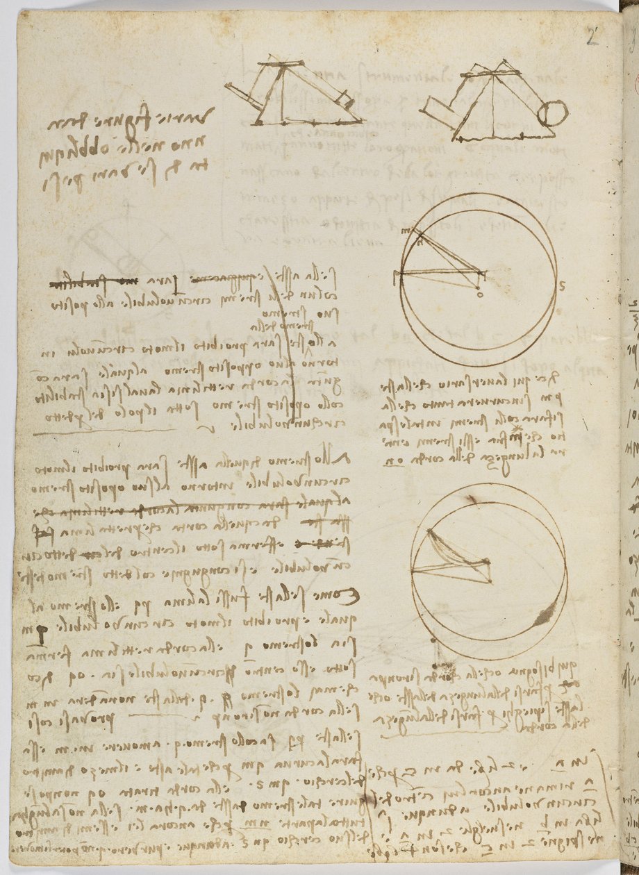 Código de Voo das Aves, c. 1505-06, manuscrito de papel, cc. 18, folha 3 a de Leonardo da Vinci