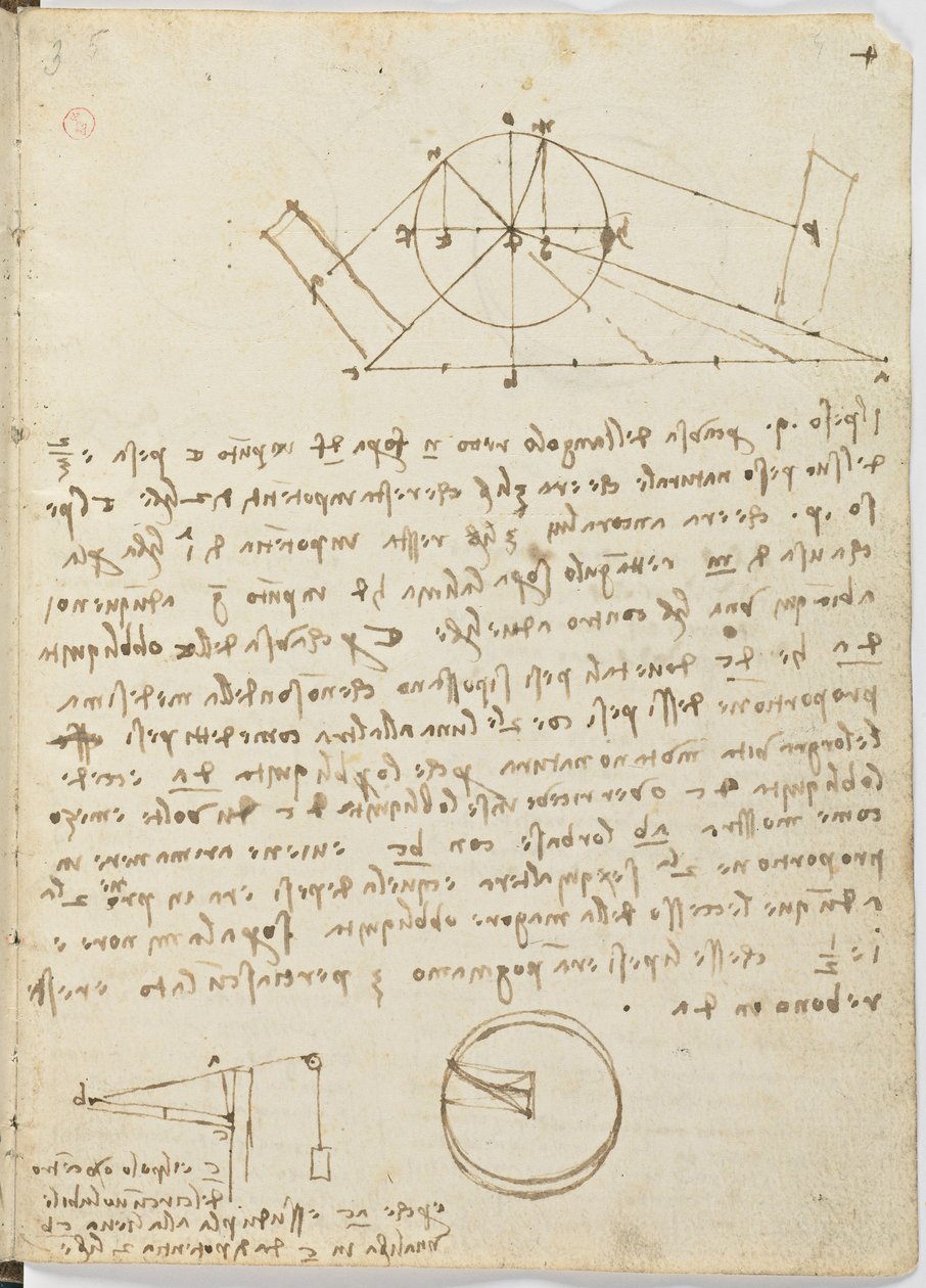Código de Voo das Aves, c. 1505-06, manuscrito de papel, cc. 18, folha 4 recto de Leonardo da Vinci