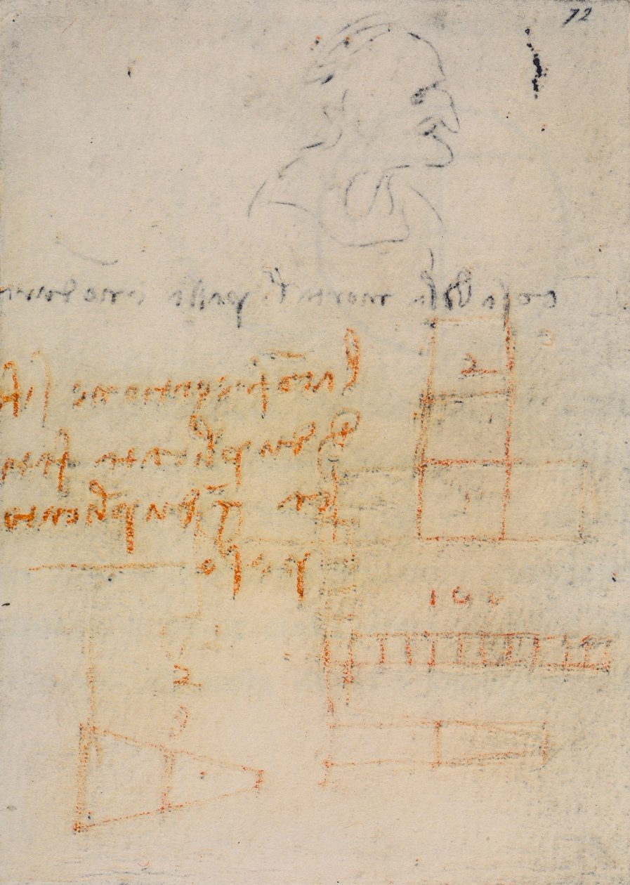 Codex Forster III, f.72r, reflexões e notas sobre física, c.1490-93 de Leonardo da Vinci