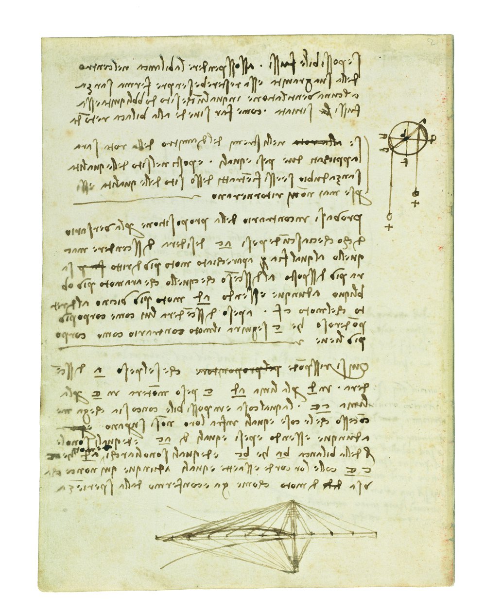 Codex sobre o vôo dos pássaros, Folio 2 verso de Leonardo da Vinci
