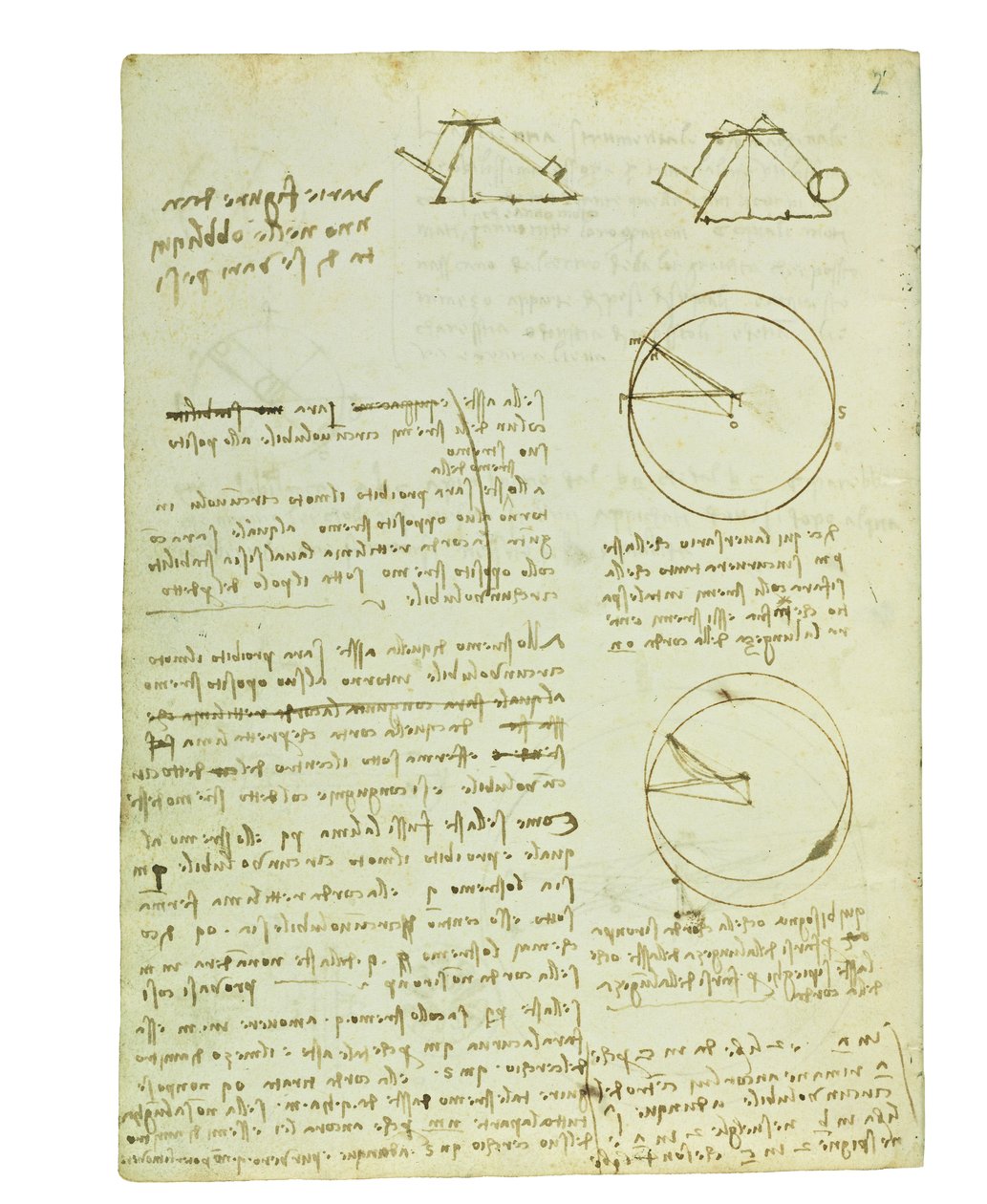 Codex sobre o voo dos pássaros, folha 3 verso de Leonardo da Vinci