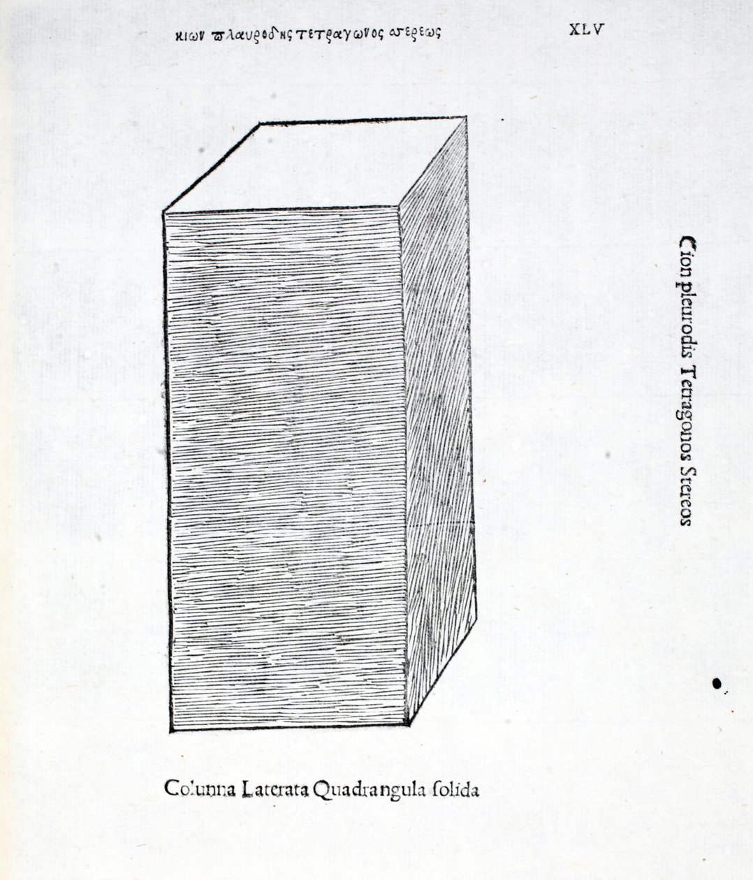 Coluna posterior com paredes sólidas, ilustração de &39;Divina Proportione&39; de Luca Pacioli (c.1445-1517), originalmente pub. Veneza, 1509 de Leonardo da Vinci