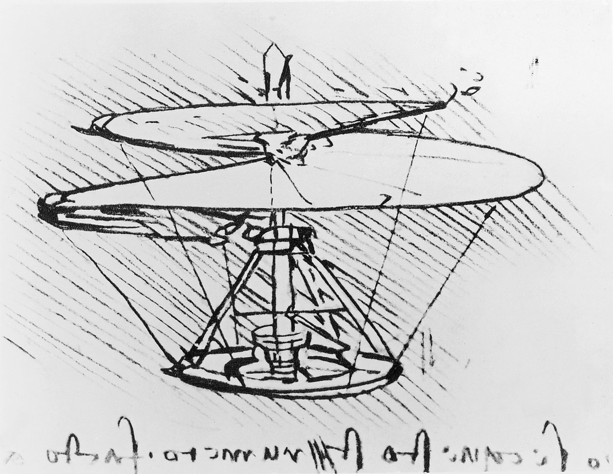 Detalhe de um projeto para uma máquina voadora, c.1488 caneta e tinta sobre papel de Leonardo da Vinci