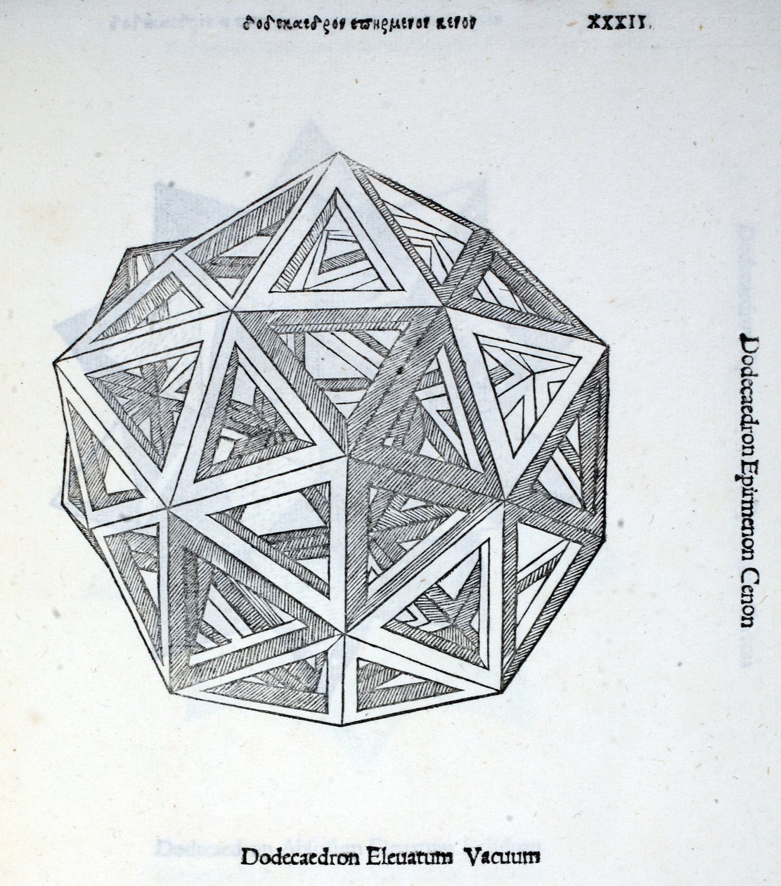 Dodecaedron alto vácuo, a partir de uma &39;proporção divina&39; por Luca Pacioli (c.1445-1517), originalmente pub. Veneza de 1509 de Leonardo da Vinci