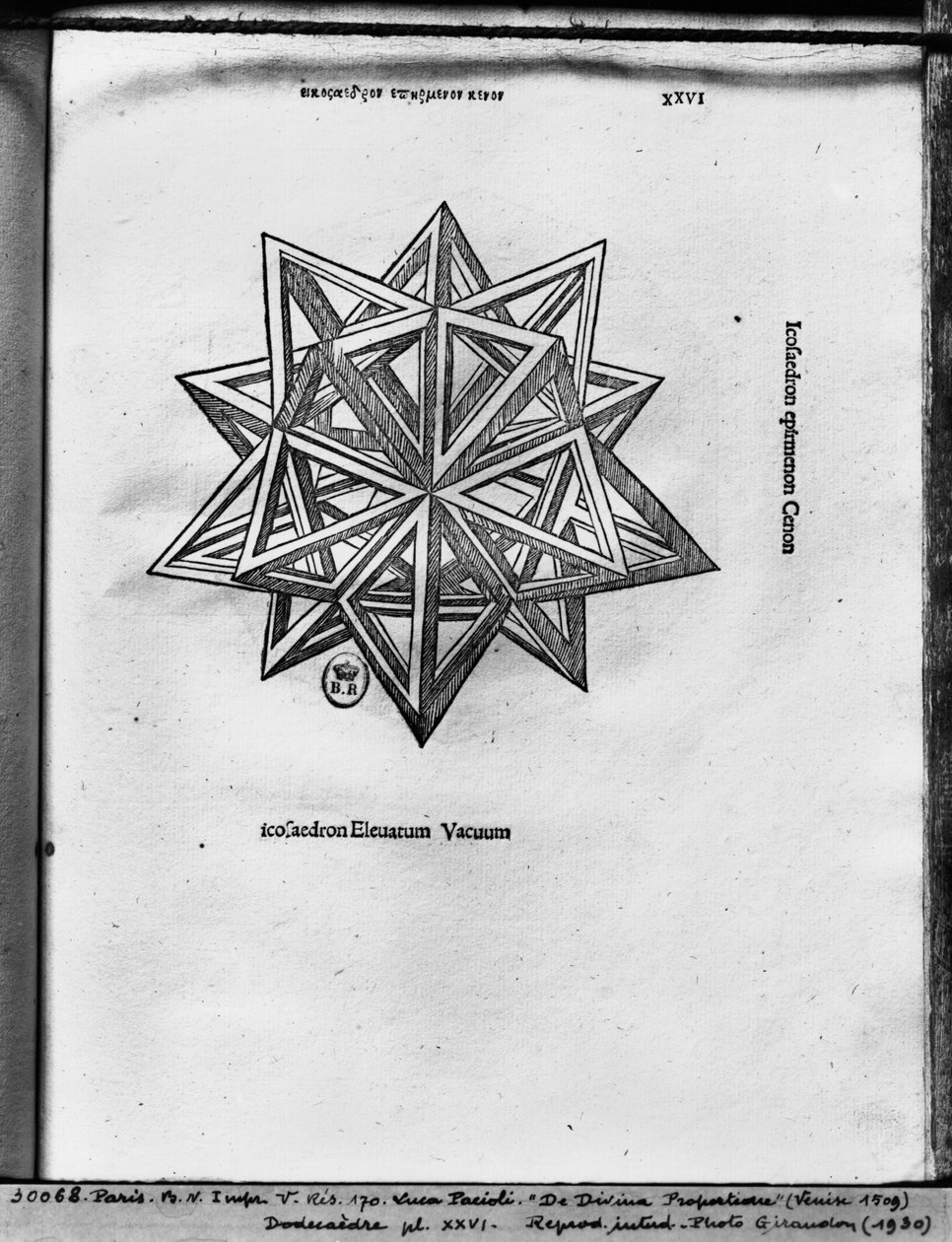 Dodecaedro, de &39;De Divina Proportione&39; de Luca Pacioli, publicado em 1509, Veneza de Leonardo da Vinci