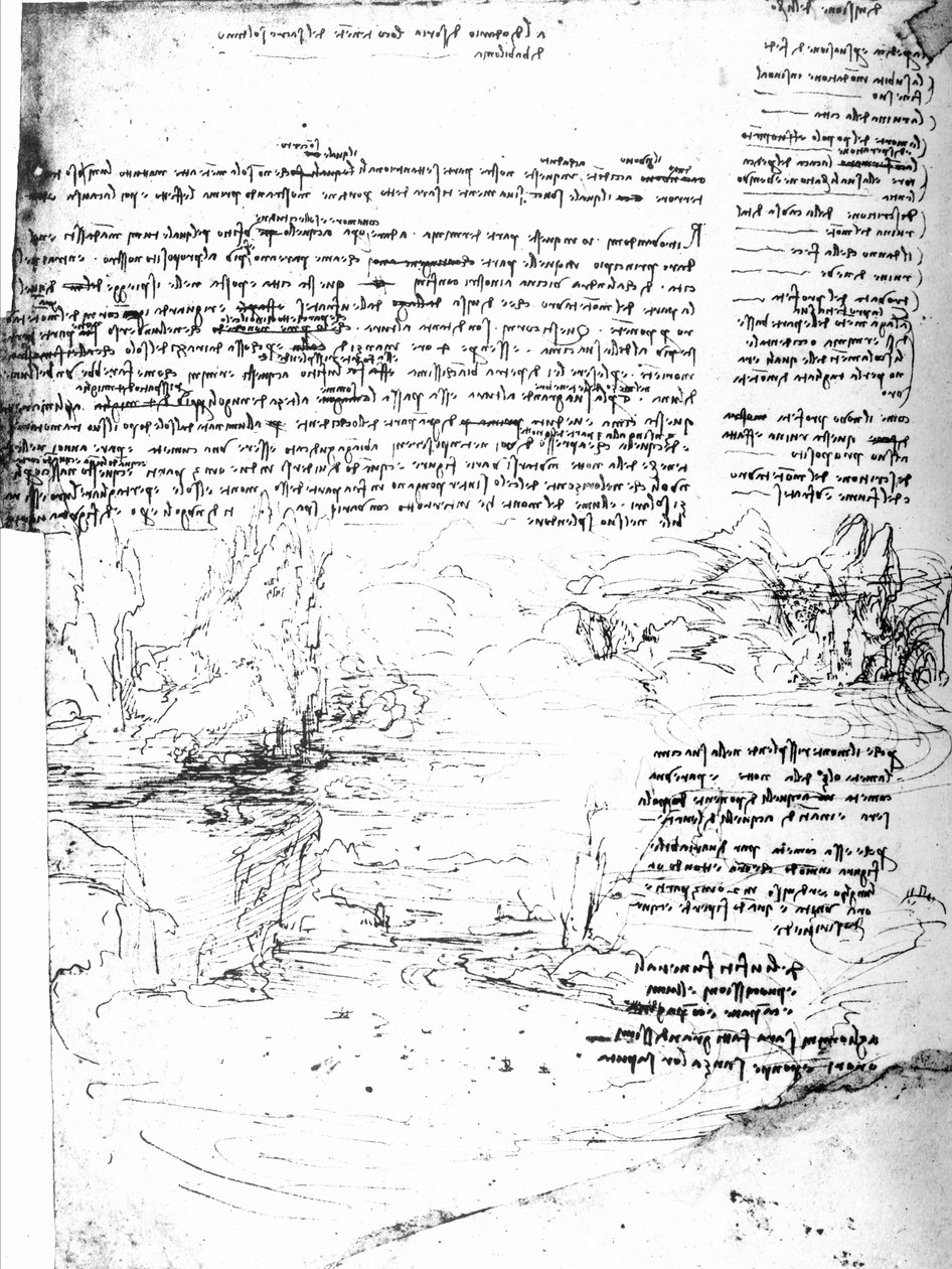 Fol.145v-a, página do caderno de Da Vinci de Leonardo da Vinci