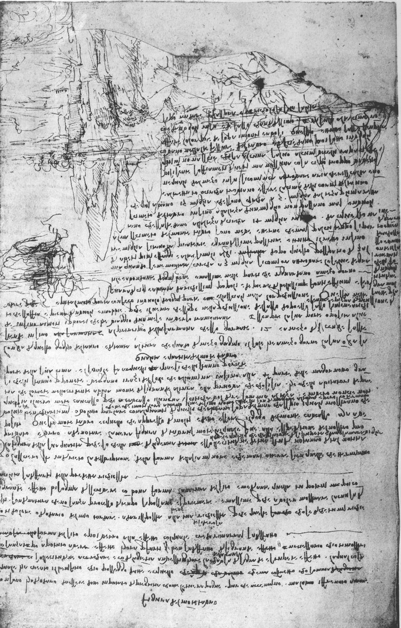 Fol.145v-b, página do caderno de Da Vinci de Leonardo da Vinci