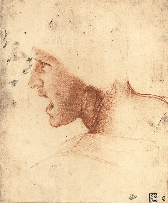 Cabeça de um guerreiro de Leonardo da Vinci