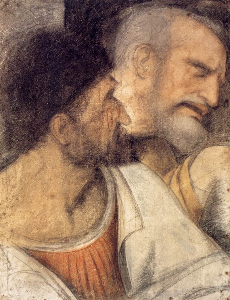 Chefes de Judas e Pedro de Leonardo da Vinci