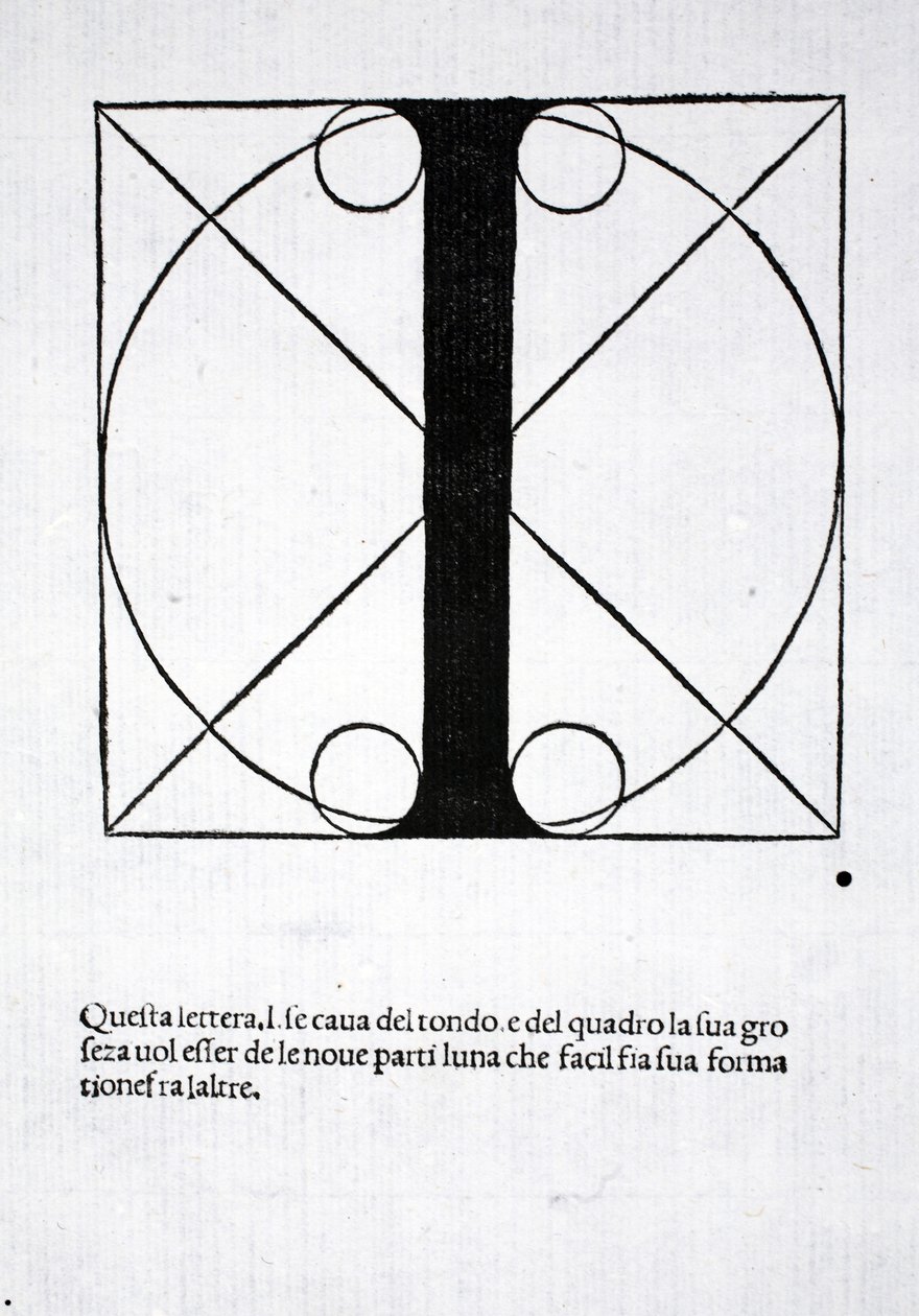 Eu, ilustração de &39;Divina Proportione&39; por Luca Pacioli (c.1445-1517), originalmente pub. Veneza, 1509 de Leonardo da Vinci