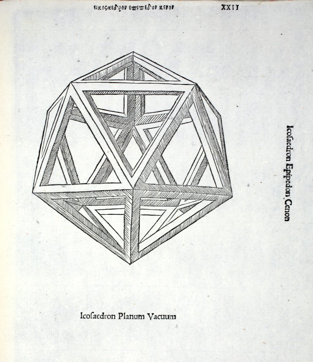 Icosaedron resíduos nível, a partir de uma &39;proporção divina&39; por Luca Pacioli (c.1445-1517), originalmente pub. Veneza de 1509 de Leonardo da Vinci