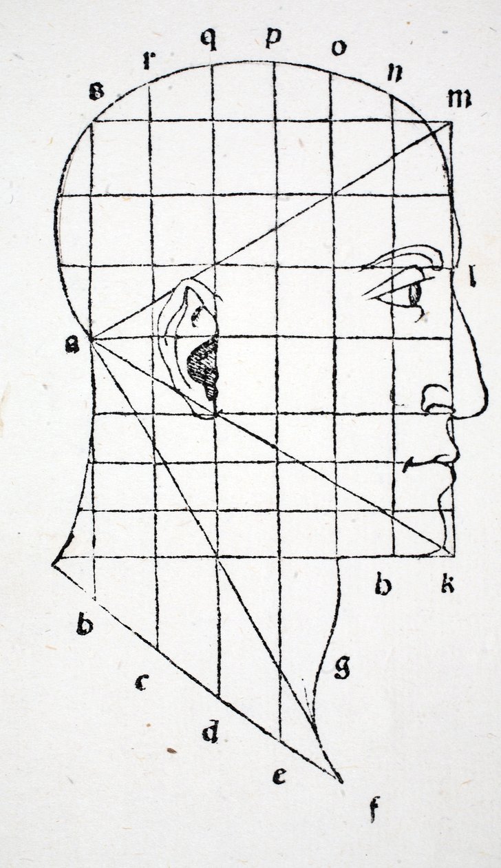 Ilustração de &39;Divina Proportione&39; por Luca Pacioli (c.1445-1517), originalmente pub. Veneza, 1509 de Leonardo da Vinci