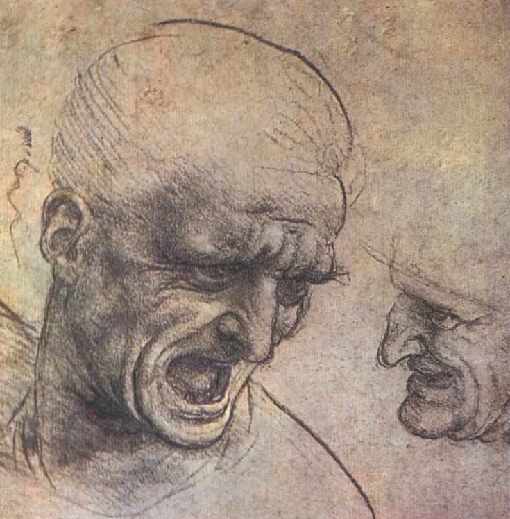 cabeças guerreiro de Leonardo da Vinci