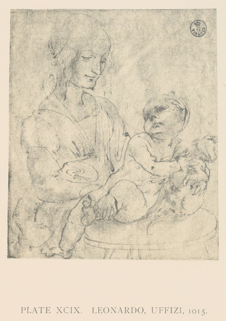 A Virgem e Criança acariciando um gatinho, desenhando por Leonardo da Vinci na Galeria Uffizi (a frente está sob o número de inventário 421 E r.), É parte de uma série de obras do artista em este tema de Leonardo da Vinci