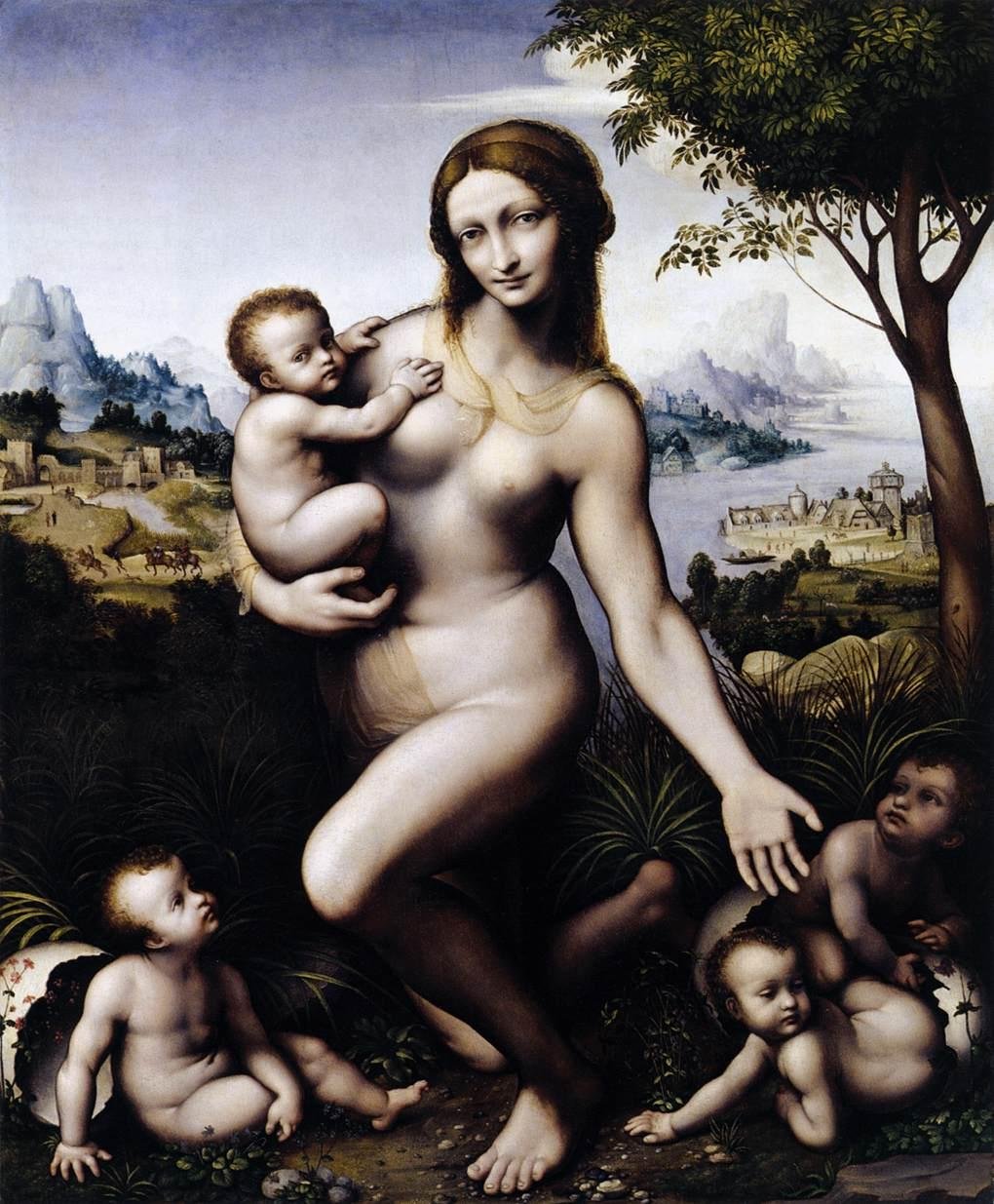 Leda e seus filhos de Leonardo da Vinci