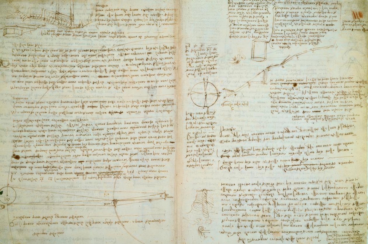 Leonardo da Vinci, páginas do Cod. Hammer de Leonardo da Vinci