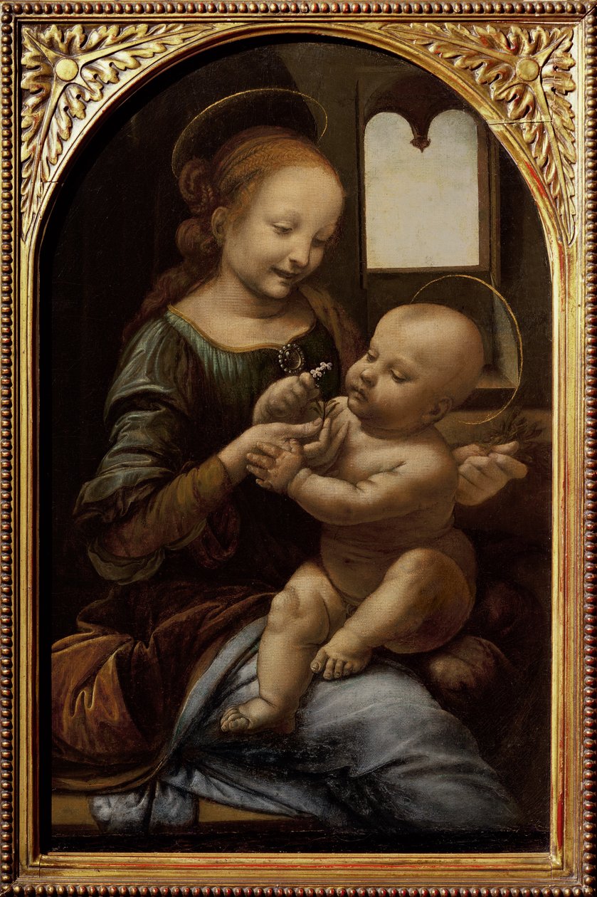 Madonna com uma flor ou Madonna Benois, c.1478 de Leonardo da Vinci