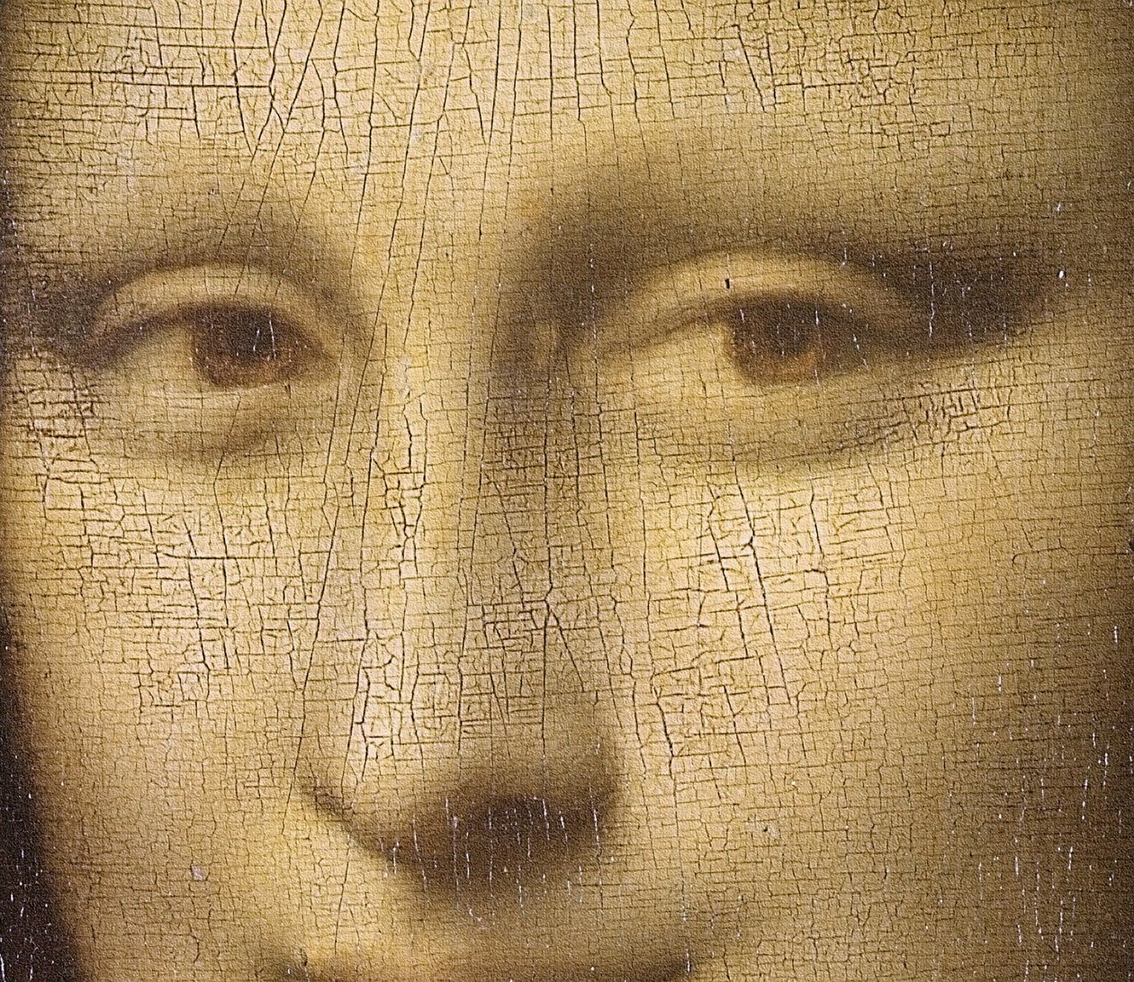 Mona Lisa, c.1503-6 (detalhe de 3179) de Leonardo da Vinci