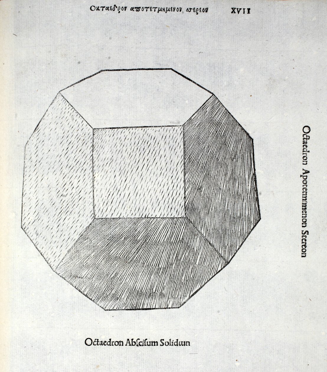 Octocedron cortou inteiramente a partir de uma &39;proporção divina&39; por Luca Pacioli (c.1445-1517), originalmente pub. Veneza de 1509 de Leonardo da Vinci