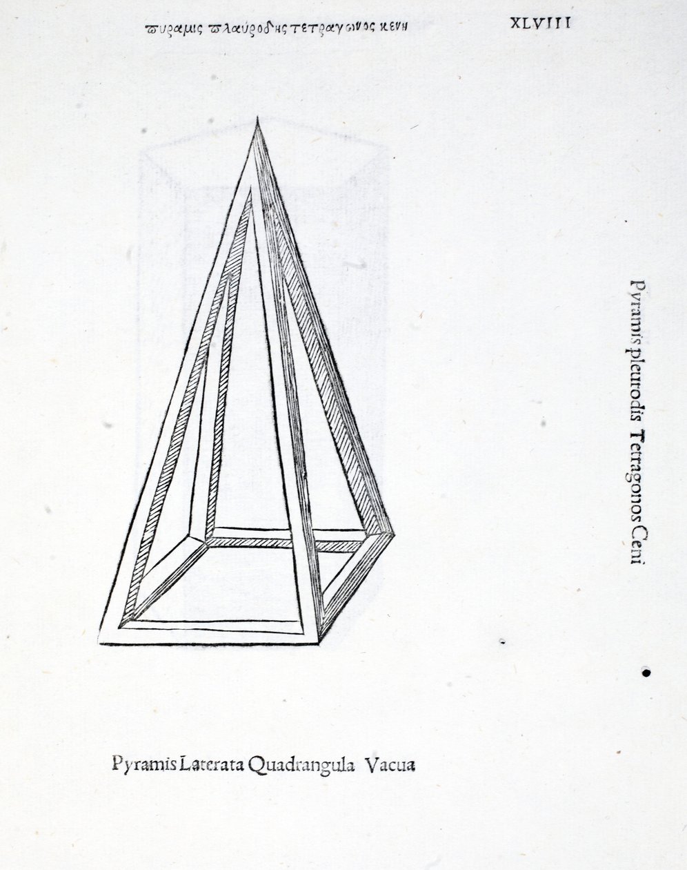 Uma pirâmide laterata praça está vazia, a partir de uma &39;proporção divina&39; por Luca Pacioli (c.1445-1517), originalmente pub. Veneza de 1509 de Leonardo da Vinci