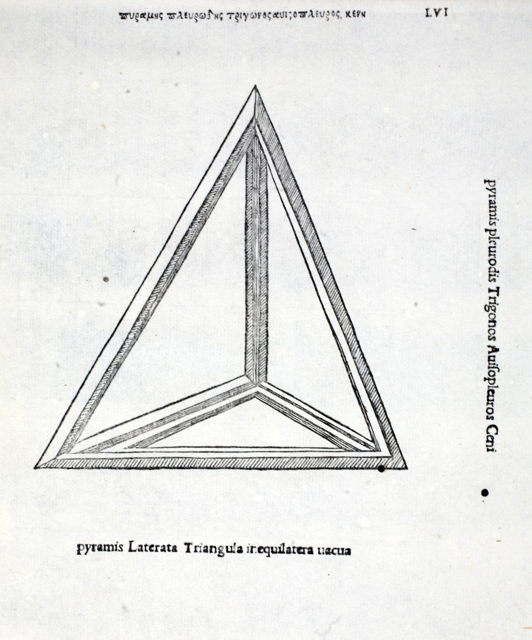 pirâmide triangular inequilateral Laterata está vazio, a partir de uma &39;proporção divina&39; por Luca Pacioli (c.1445-1517), originalmente pub. Veneza de 1509 de Leonardo da Vinci