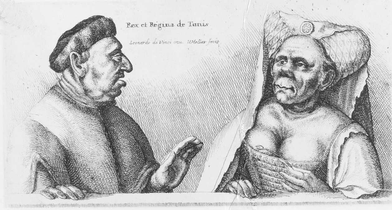 Rex e Regina de Túnis (giz no papel) de Leonardo da Vinci