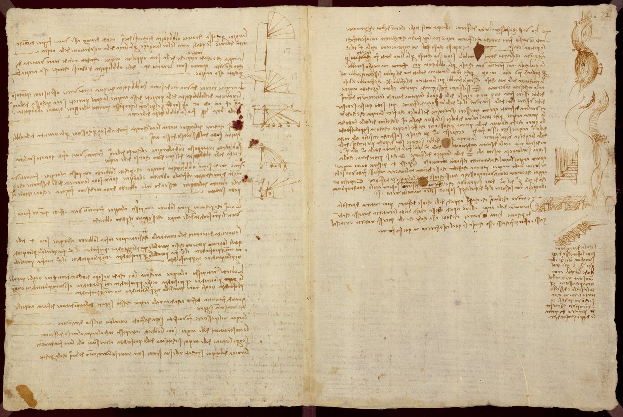 Diagramas científicos, do &39;Codex Leicester&39;, 1508-12 (tinta sépia sobre papel de linho) de Leonardo da Vinci