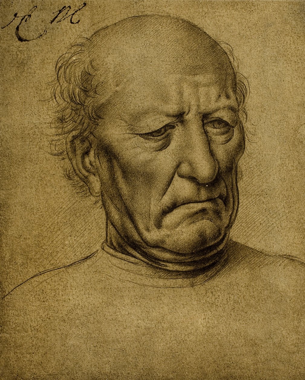 Retrato masculino senil; desenho de Leonardo da Vinci. O louvre, paris de Leonardo da Vinci