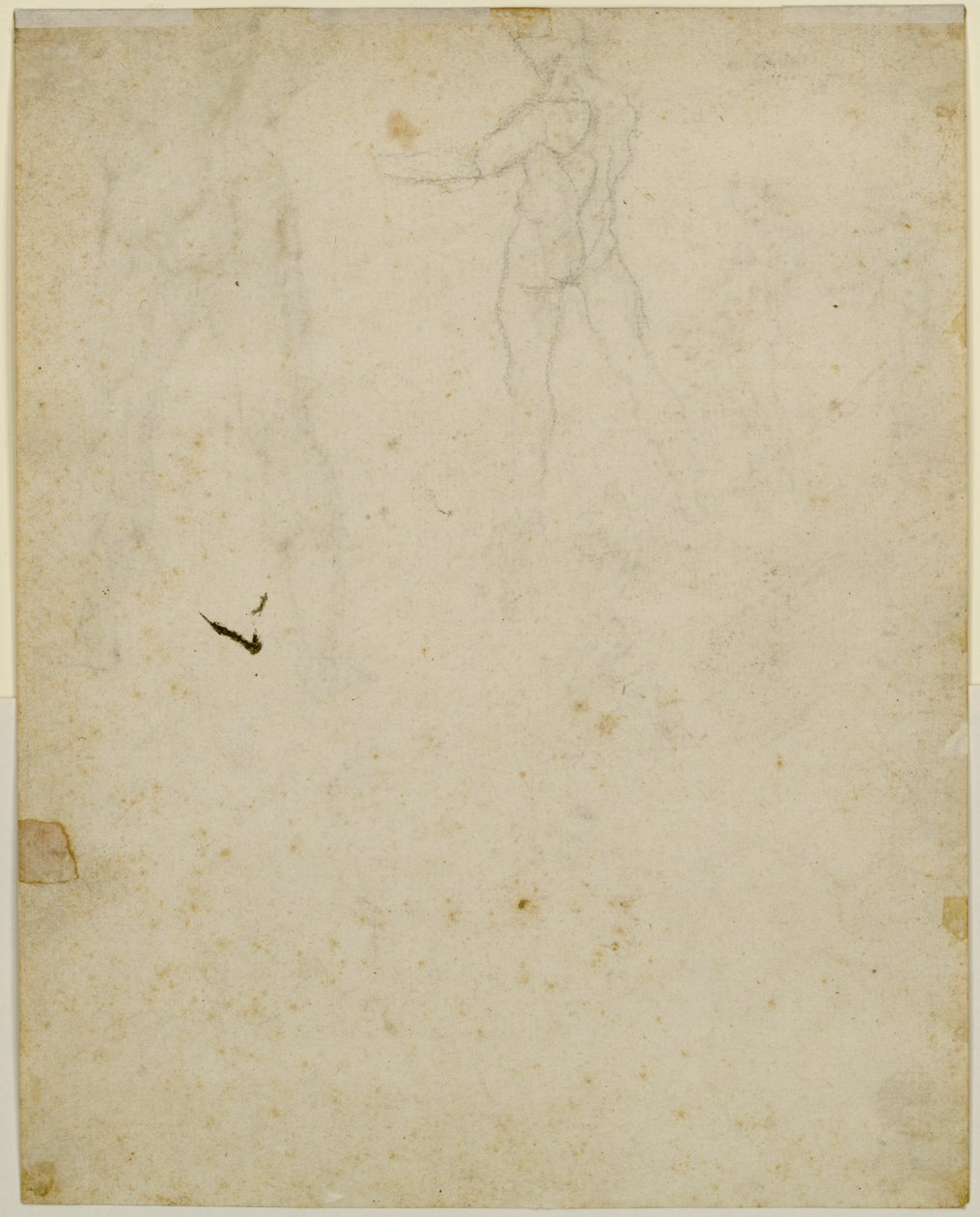 Esboço da figura central no recto, vista da esquerda de Leonardo da Vinci