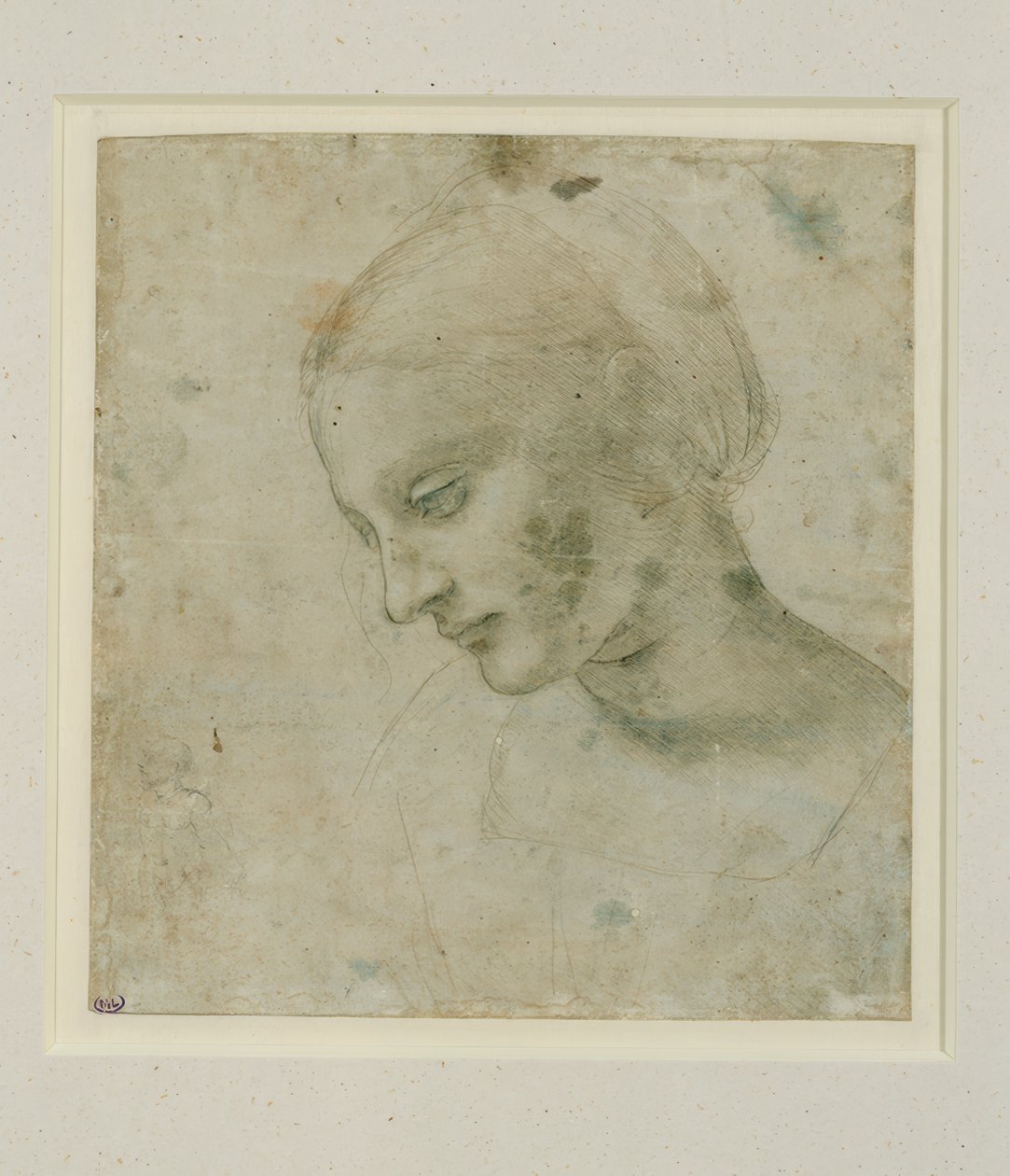 Estudo de uma cabeça feminina no perfil aproximado de Leonardo da Vinci