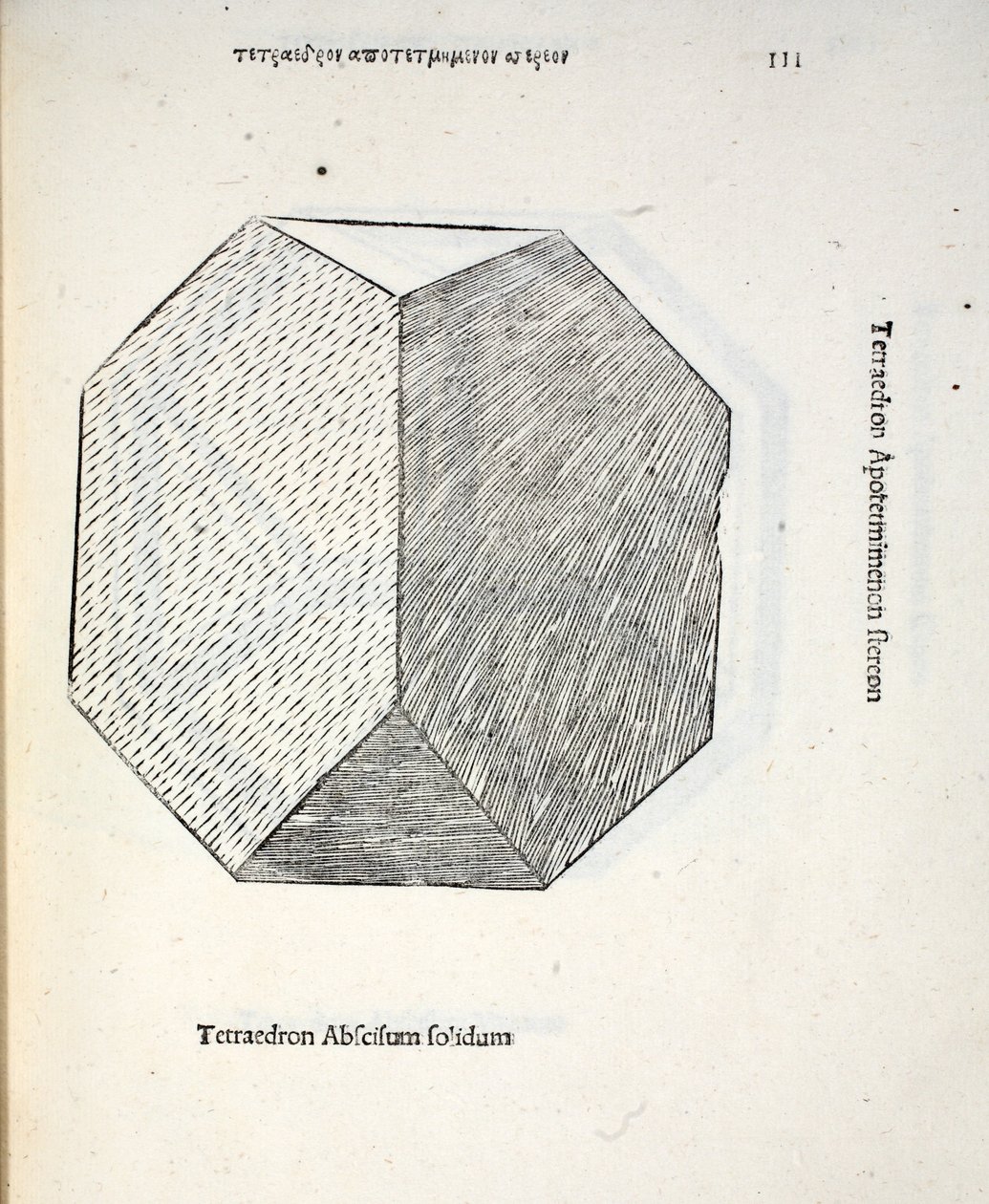 Tetraëdron cortou inteiramente a partir de uma &39;proporção divina&39; por Luca Pacioli (c.1445-1517), originalmente pub. Veneza de 1509 de Leonardo da Vinci