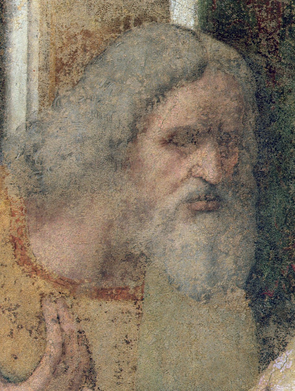 A Última Ceia, 1495-97 (pós restauração) (detalhe de 161739) de Leonardo da Vinci