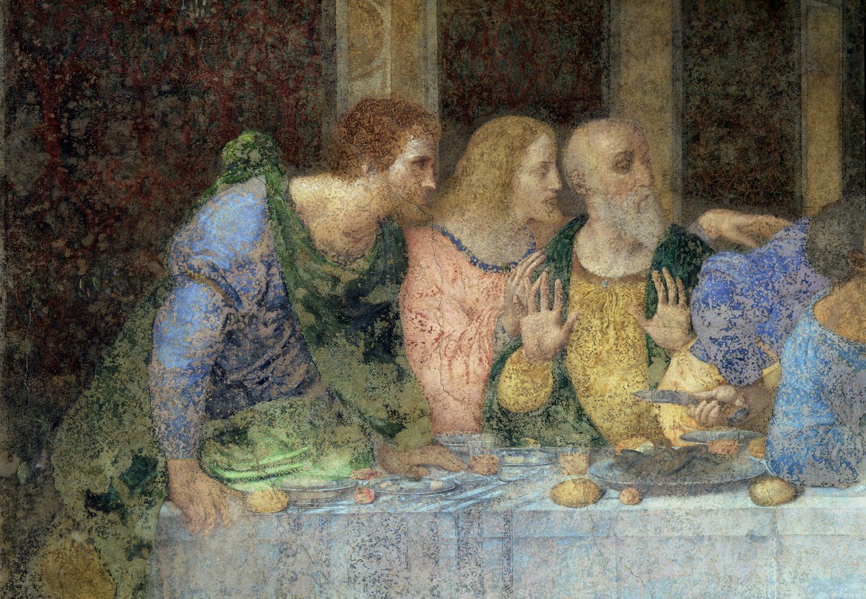 A Última Ceia, 1495-97 (pós restauração) de Leonardo da Vinci