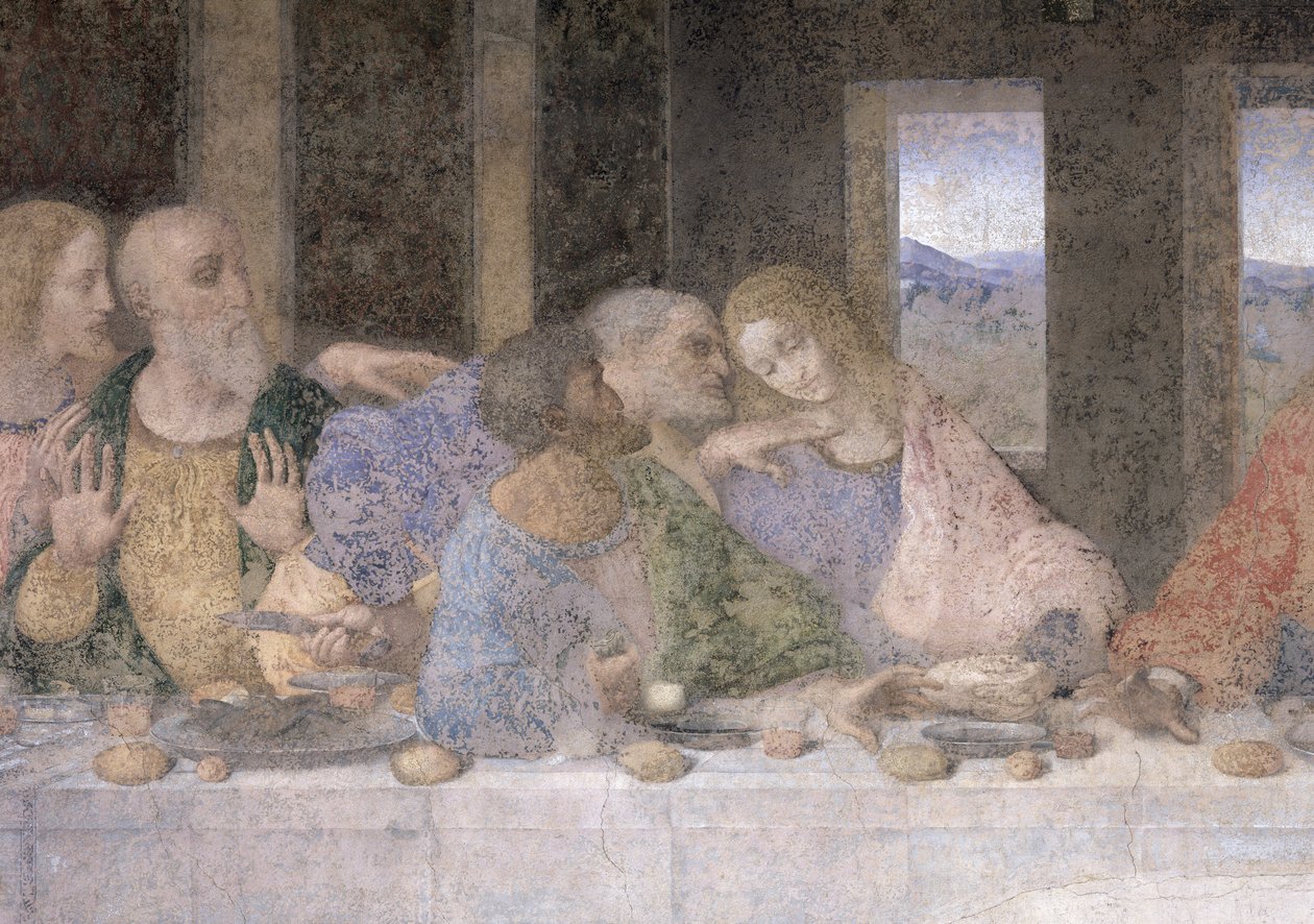 A Última Ceia, 1495-97 (pós restauração) de Leonardo da Vinci