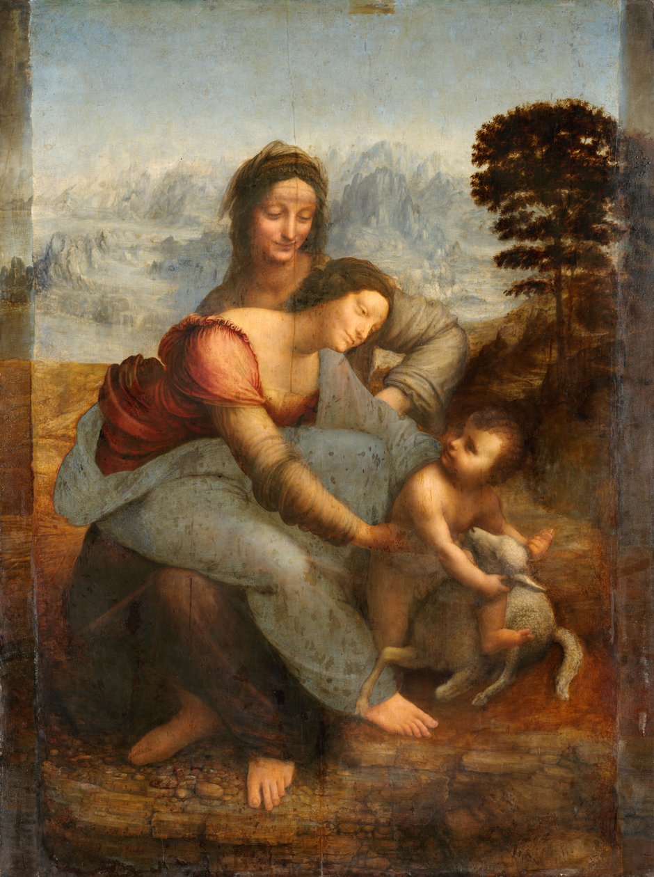 Virgem e criança com Santa Ana de Leonardo da Vinci