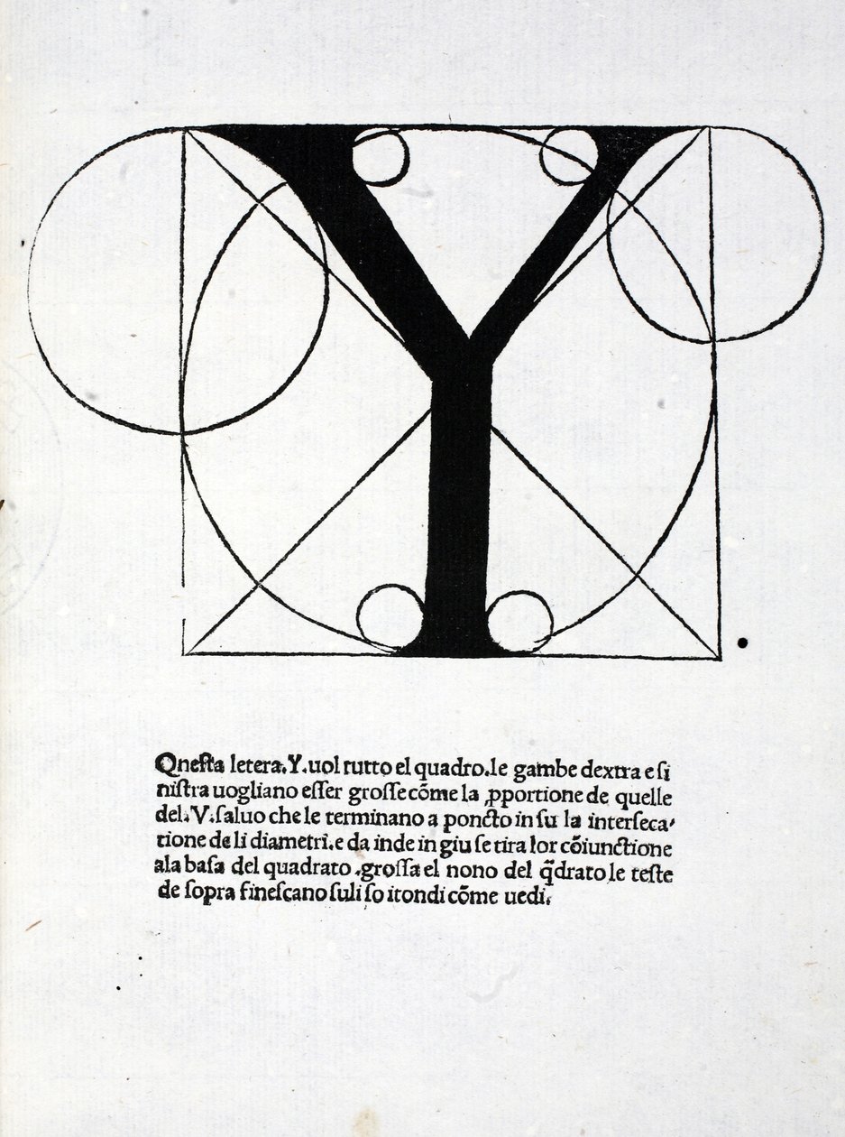 Y, ilustração de &39;Divina Proportione&39; de Luca Pacioli (c.1445-1517), originalmente pub. Veneza, 1509 de Leonardo da Vinci