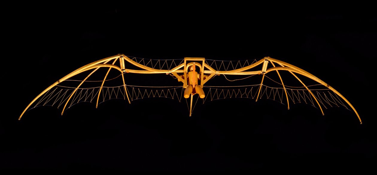 Modelo do Planador Leonardo da Vinci (Leonardo da Vinci) - Museu de Ciência e Técnicas de Leonardo da Vinci, em Milão de Leonardo da (after) Vinci