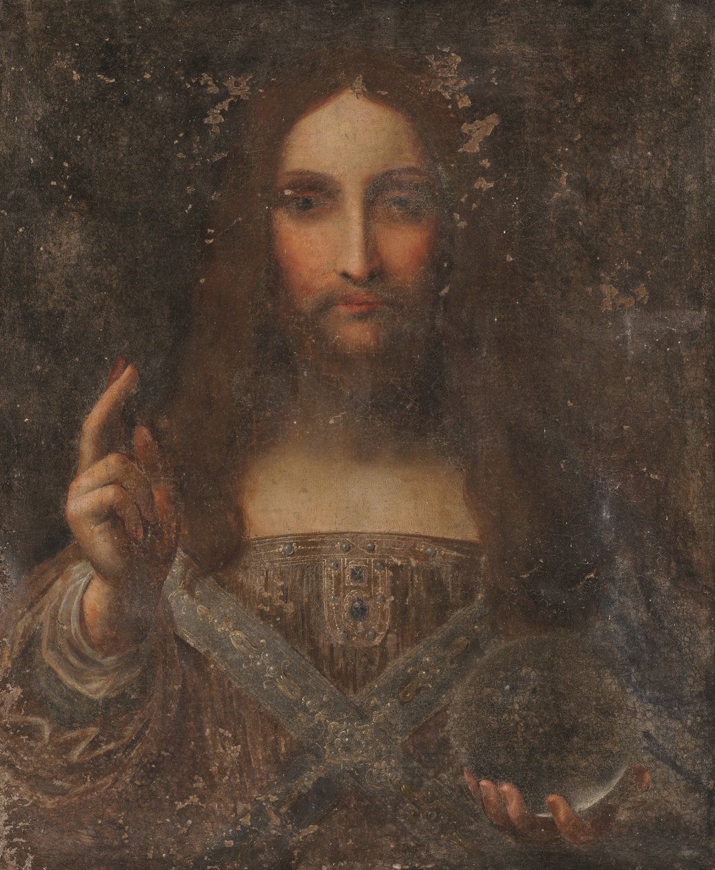 Salvator Mundi (óleo sobre tela) de Leonardo da (after) Vinci