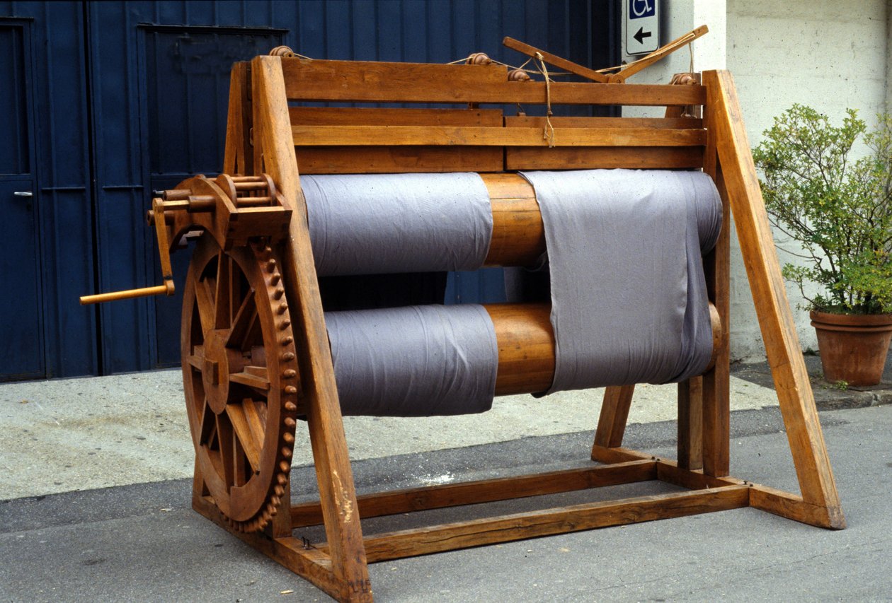 Fio de lã. Modelo do desenho de Leonardo da Vinci (Leonardo da Vinci). Museu de Ciência e Tecnologia, Milão. de Leonardo da (after) Vinci